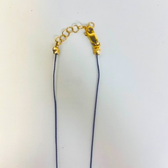 Amethyst Faceted Drop Pendent on Silk Cord w/ Sterling Silver Lobster Claw Clasp - Picture 2 of 4